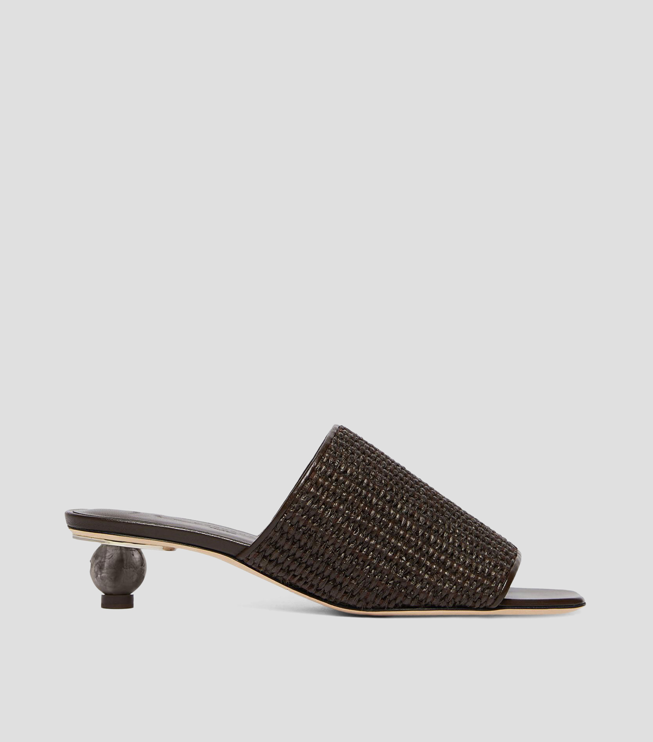 Sandalias con tacón bajo redondo Mujer